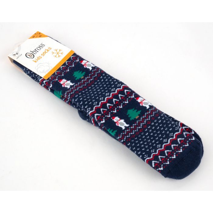 Шкарпетки дитячі Bross махрові новорічні (9899-4-6-gray) зображення 2