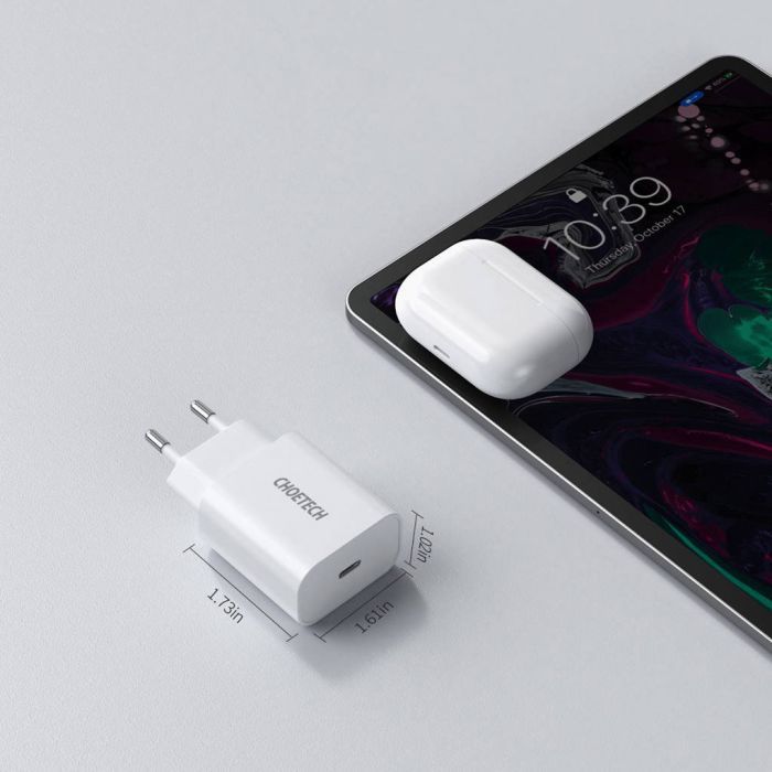 Зарядное устройство Choetech USB-C PD20W white (Q5004-V5) изображение 5