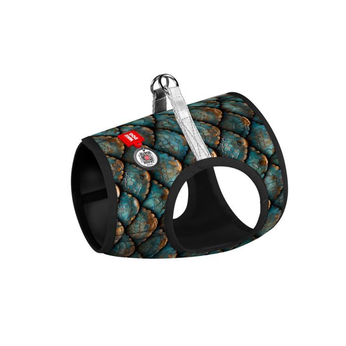 Шлея для собак WAUDOG Clothes м'яка з QR адресником "Луска" XS1 (220-0179)