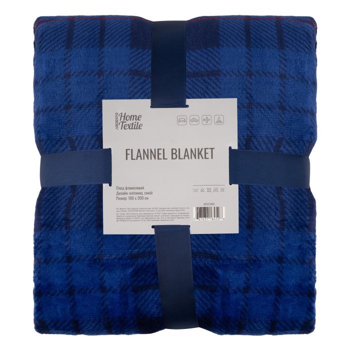 Плед Ardesto Flannel 160х200см, 100% полиэстер, клетка, синий (ART0134PB)