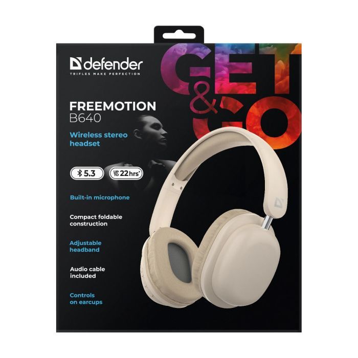 Наушники Defender FreeMotion B640 Bluetooth Beige (63642) изображение 5