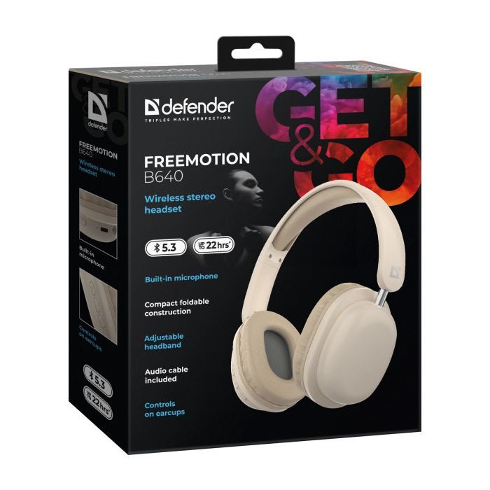 Наушники Defender FreeMotion B640 Bluetooth Beige (63642) изображение 6