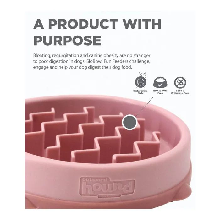 Посуд для собак Outward Hound Миска-лабіринт Fun Feeder хвиля XS рожева (0700603697545) зображення 4
