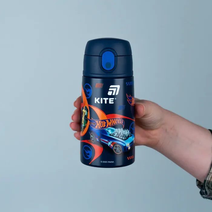 Поїльник-непроливайка Kite Hot Wheels термос з трубочкою 400 мл (HW25-1261) зображення 5