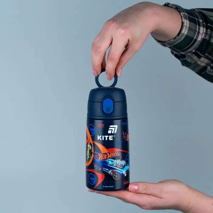 Поїльник-непроливайка Kite Hot Wheels термос з трубочкою 400 мл (HW25-1261) зображення 6