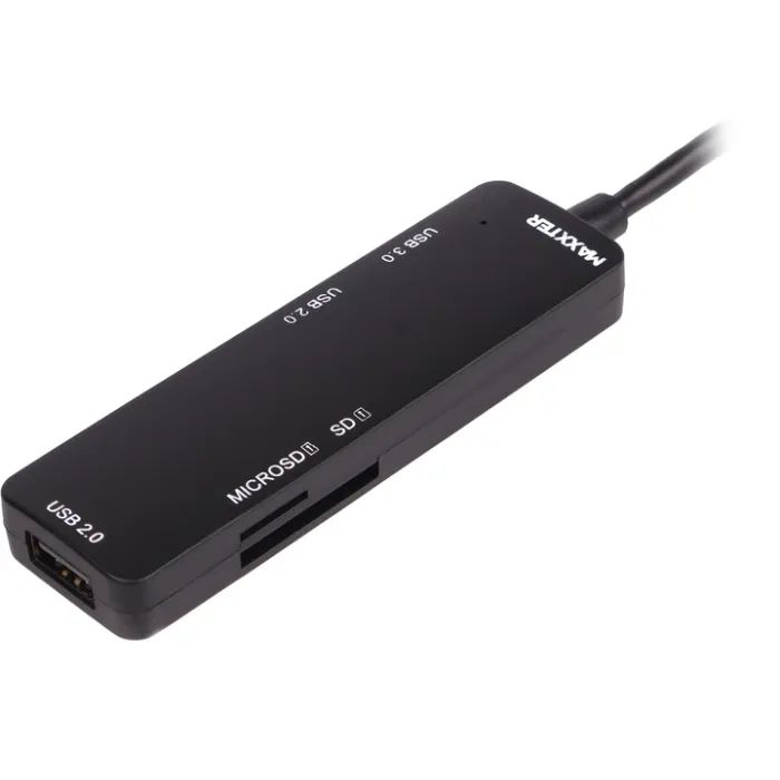 Концентратор Maxxter USB-C to 1xUSB 3.0 + 2xUSB 2.0 + SD/TF (HU3C-3PTF-01) зображення 2