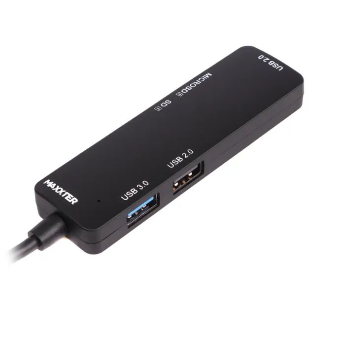 Концентратор Maxxter USB-C to 1xUSB 3.0 + 2xUSB 2.0 + SD/TF (HU3C-3PTF-01) зображення 3