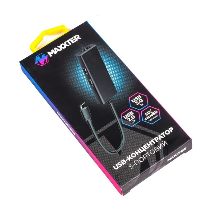 Концентратор Maxxter USB-C to 1xUSB 3.0 + 2xUSB 2.0 + SD/TF (HU3C-3PTF-01) зображення 4
