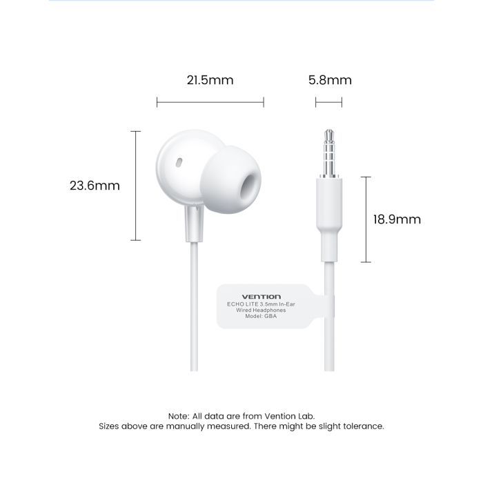 Навушники Vention Echo Lite 3.5mm In-Ear Wired White (GBAWAV) зображення 12
