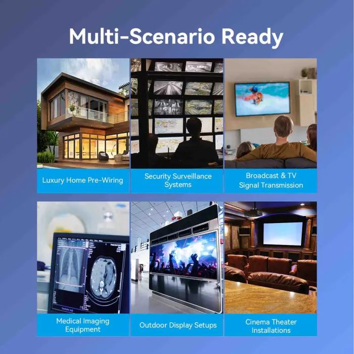 Кабель мультимедийный HDMI M to HDMI M 35.0m 4K60Hz fiber optic black Vention (ALSBU) изображение 11