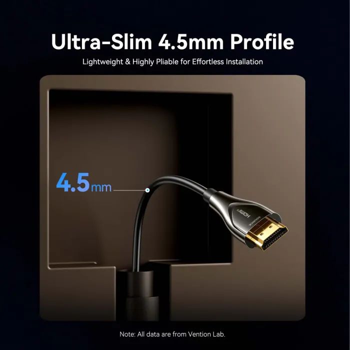 Кабель мультимедийный HDMI M to HDMI M 35.0m 4K60Hz fiber optic black Vention (ALSBU) изображение 6