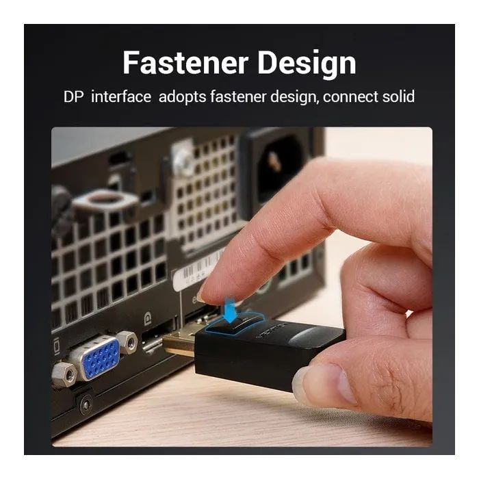 Кабель мультимедійний DisplayPort M to VGA M 1.5m 1080p60Hz black Vention (HBLBG) зображення 3