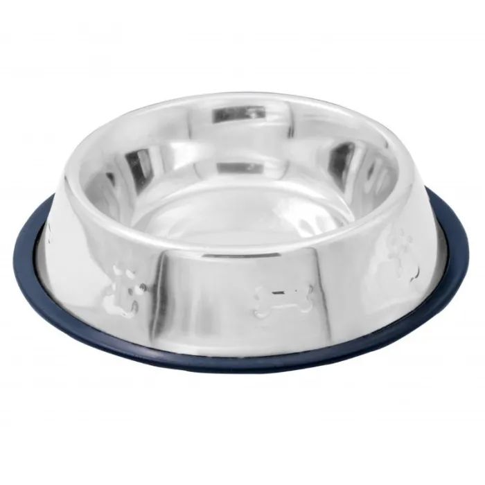 Посуда для собак Swastik Industries Миска металлическая на резине с костью 2.2 л (2700000022016)