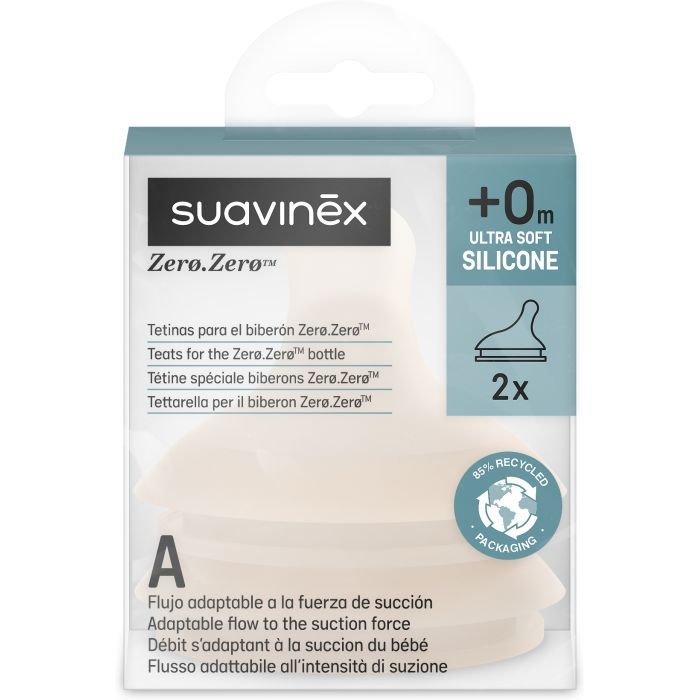 Соска Suavinex ZERO.ZERO антиколікова, адаптивний потік, нюдова, +0 м (308683) изображение 2