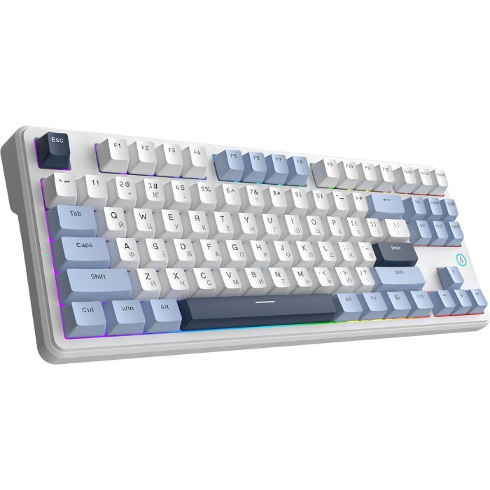 Клавиатура Ajazz AK870 V2 Flying Fish Switch USB UA White/Blue (AK870-V2-FF-BWB) изображение 3