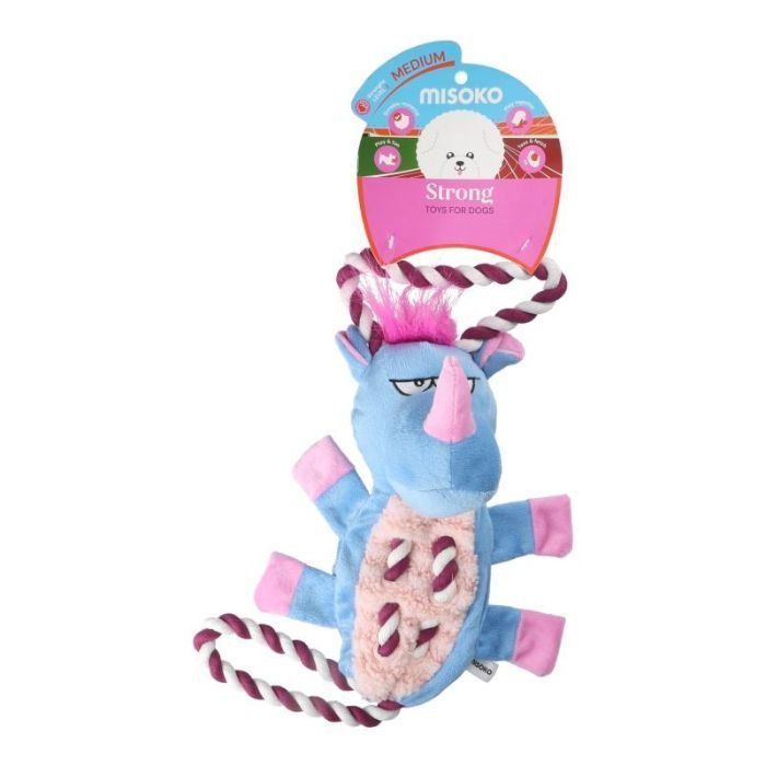 Игрушка для собак MISOKO&CO Носорог с веревкой 48 см (HANYT133725)