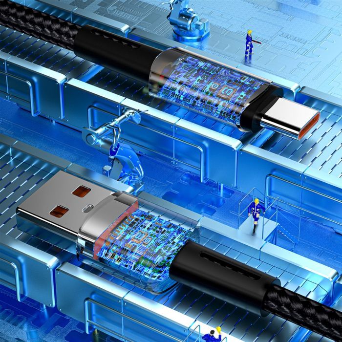 Дата кабель USB 2.0 AM to USB-C 0.5m 7A 100W black Essager (EXC7A-CGB01-P) зображення 8