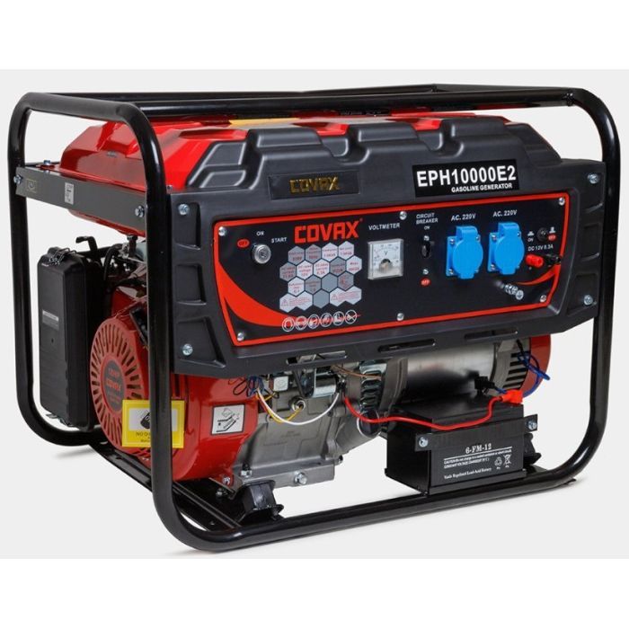 Генератор COVAX EPH10000E2, 7.0kW, 220V, 50Hz, DC12V, 18HP, электро стартер, 25L (EPH10000E2)