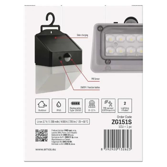Світильник EMOS 220 лм IP65 4000K PIR (ZG151S) зображення 11
