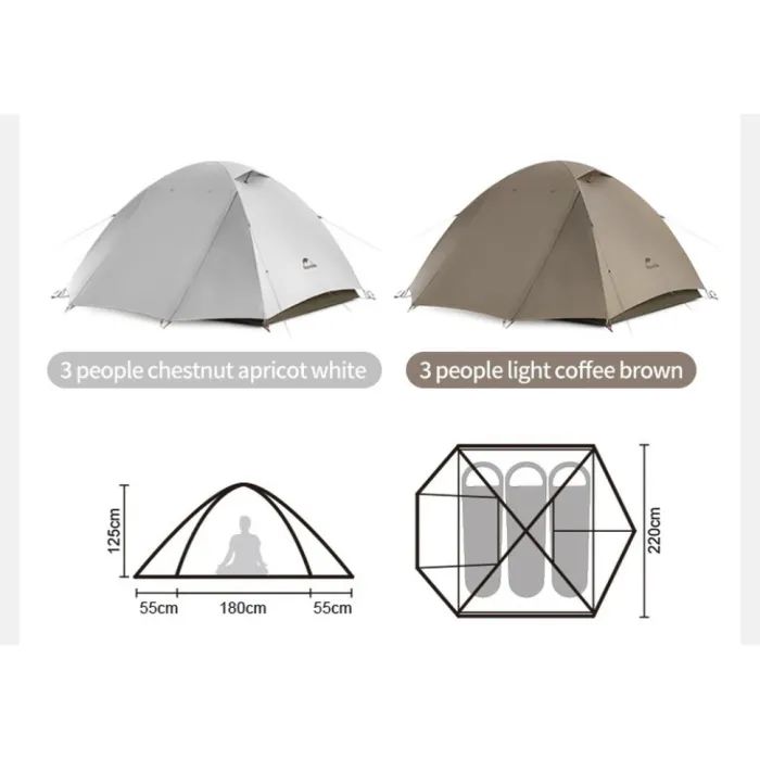 Палатка Naturehike Greek Style CNK2300ZP024 світло-кавовий (6977465866356) изображение 2