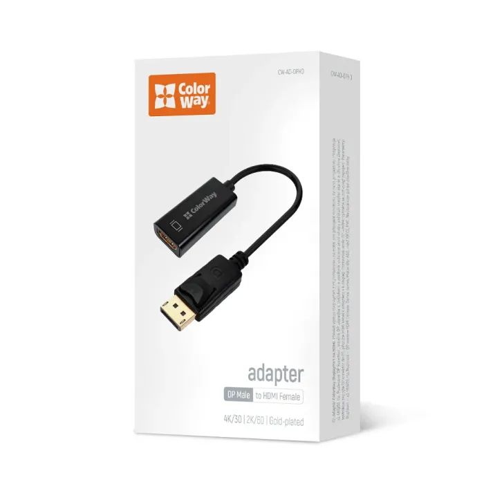 Перехідник HDMI F to DisplayPort M 4K30Hz black ColorWay (CW-AD-DPHD) зображення 5