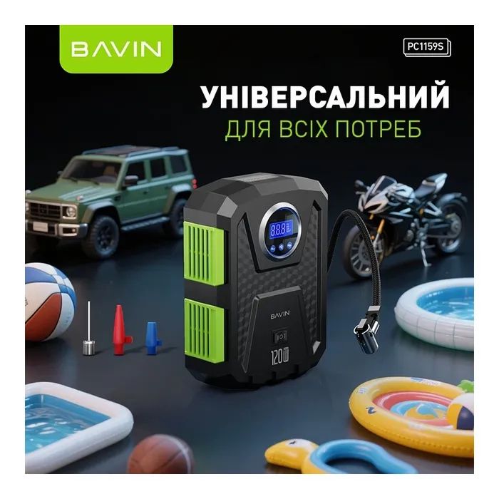 Автомобильный компрессор BAVIN 120W 150PSI Black (Z-PC1159S BK) изображение 8