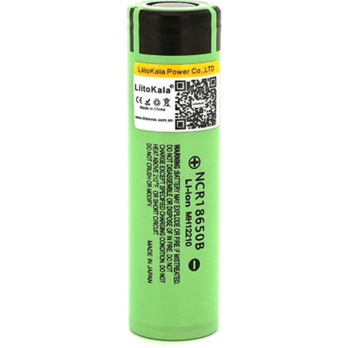 Акумулятор 18650 3400mah (3200-3400mah), 3.7V(2.75-4.2V), Green Liitokala (Lii-34B)