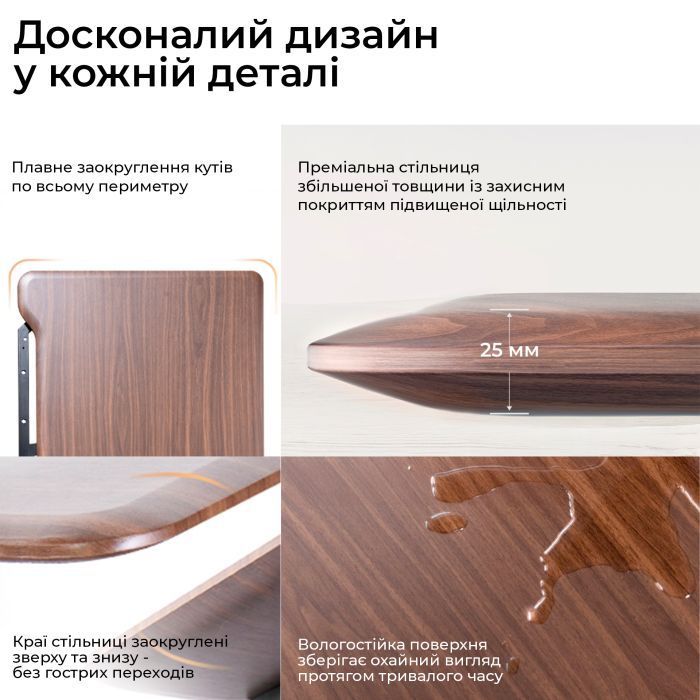 Компьютерный стол Sihoo с электрорегулировкой высоты D07 1.6m Walnut/Black (D07B-101/D07J-101-AB) изображение 11