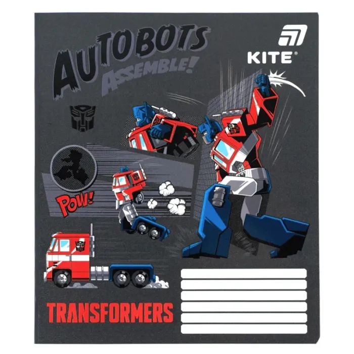 Тетрадь Kite Transformers, 12 листов, клетка (TF26-232) изображение 3