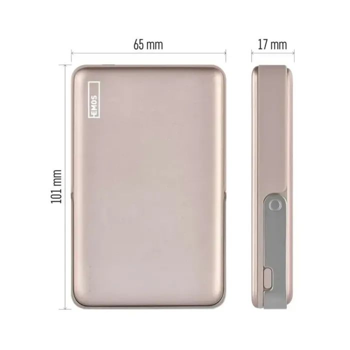 Батарея универсальная EMOS 10000mAh, MagSafe, 20W, pink (B0552RG) изображение 3