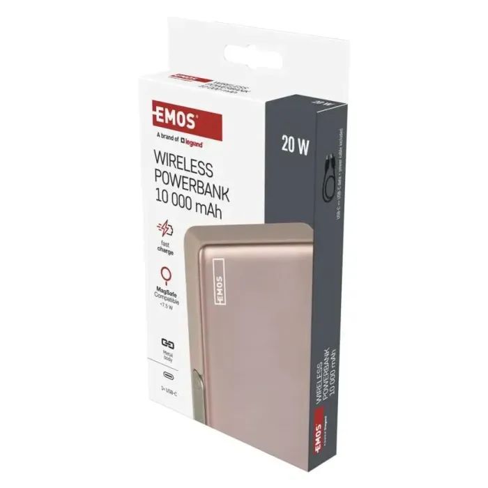 Батарея универсальная EMOS 10000mAh, MagSafe, 20W, pink (B0552RG) изображение 4