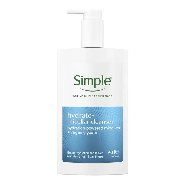 Гель для умывания Simple Hydrate+ Scope Увлажняющее мицеллярное средство Активный Уход 240 мл (8720181705861)