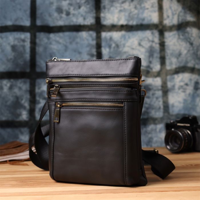 Сумка Vintage Кожаная Черная (23037) изображение 9