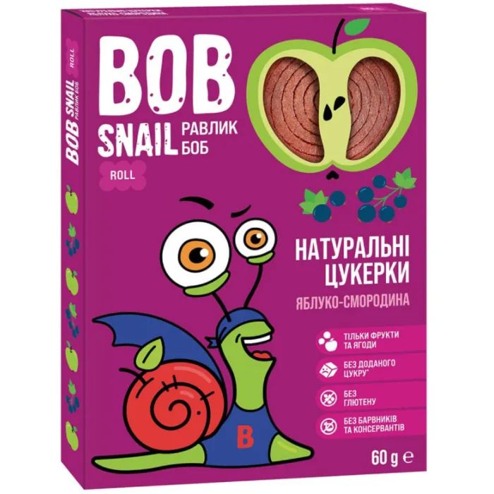 Конфета Bob Snail Яблоко, черная смородина 60 г (1740744)