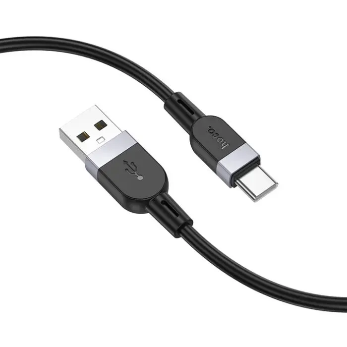 Дата кабель USB 2.0 AM to USB-C 1.0m silicone X109 Energy black HOCO (6942007636247) изображение 2