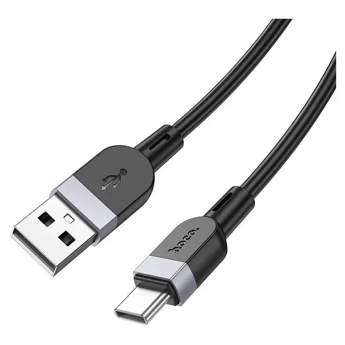 Дата кабель USB 2.0 AM to USB-C 1.0m silicone X109 Energy black HOCO (6942007636247) изображение 3