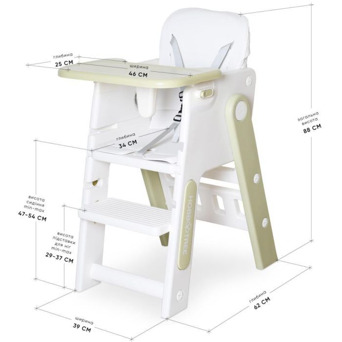 Стілець для годування Mealux Feedo White/Grey (KD-F033 White/Grey) зображення 2