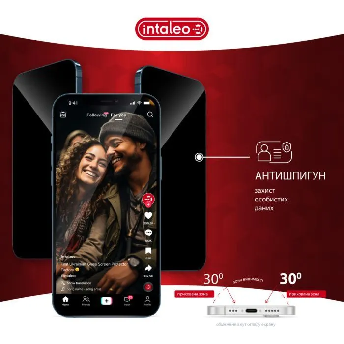 Скло захисне Intaleo Privacy Apple iPhone 12 Pro Max Black (1283126621376) зображення 3