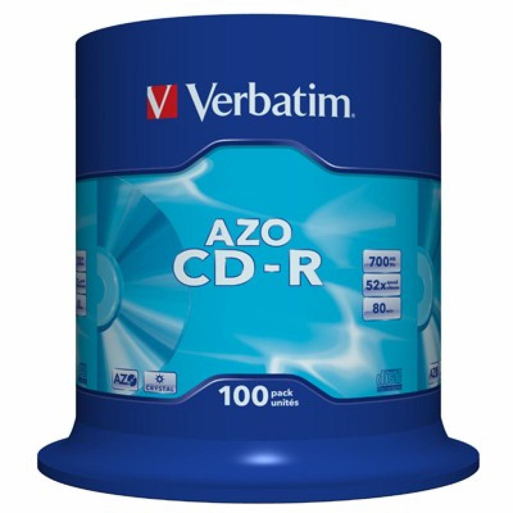 Диск CD Verbatim 700Mb 52x Cake box 100 Crystal (43430)