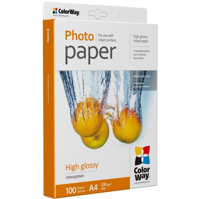 Фотобумага ColorWay A4 200г glossy 100л картон-пак (PG200100A4) изображение 2