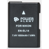 Акумулятор до фото/відео PowerPlant Nikon EN-EL14 Chip (D3100, D3200, D5100) (DV00DV1290)