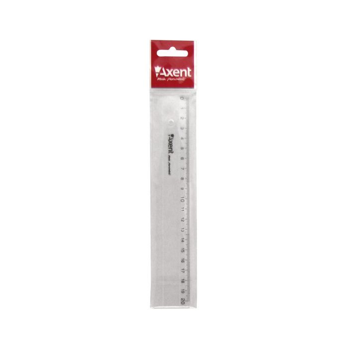 Лінійка Axent plastic, 20cm, clear (7320-А) зображення 2