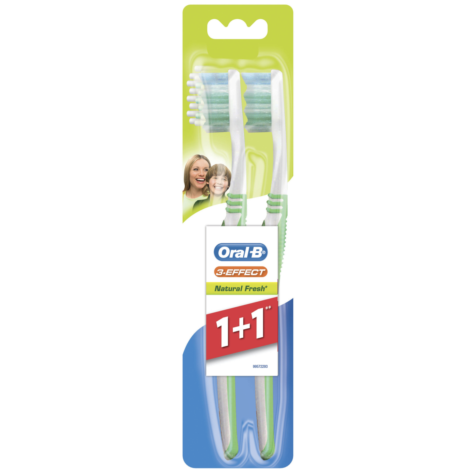 Зубна щітка Oral-B 3-Эффект Натуральная свежесть средняя 1 шт + 1 шт бесплатно (3014260022808)