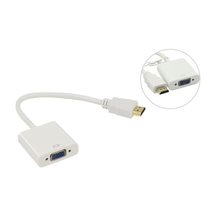 Переходник HDMI M to VGA F (с кабелями аудио и питания от USB) ST-Lab (U-990 white) изображение 3