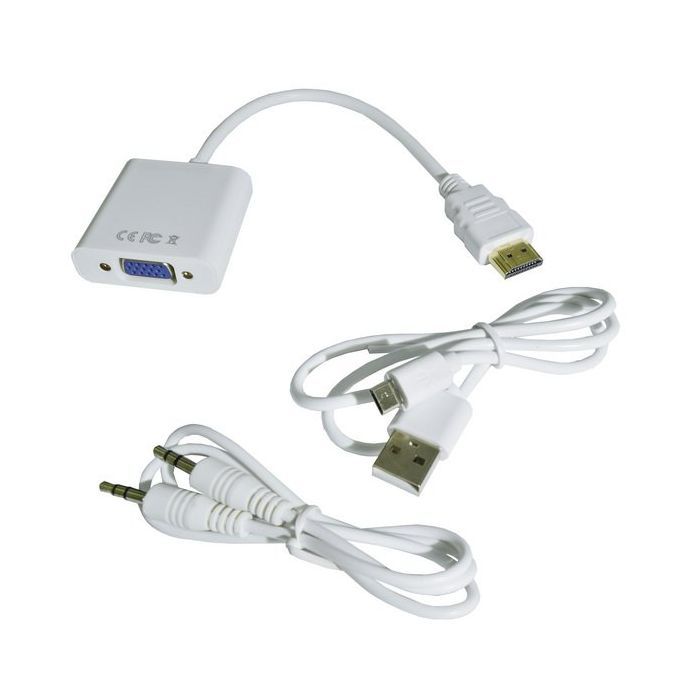 Переходник HDMI M to VGA F (с кабелями аудио и питания от USB) ST-Lab (U-990 white) изображение 4