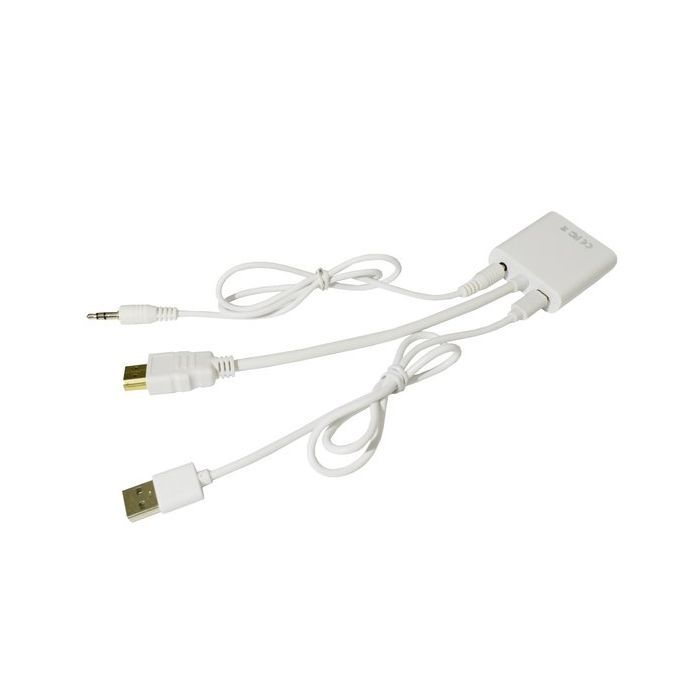 Переходник HDMI M to VGA F (с кабелями аудио и питания от USB) ST-Lab (U-990 white) изображение 5