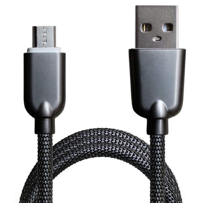 Дата кабель USB 2.0 AM to Micro 5P 1.0m 1.5A, Dark Silver Grand-X (MM02DS) зображення 2