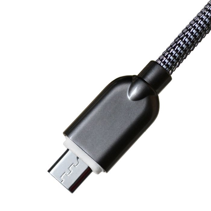 Дата кабель USB 2.0 AM to Micro 5P 1.0m 1.5A, Dark Silver Grand-X (MM02DS) зображення 3