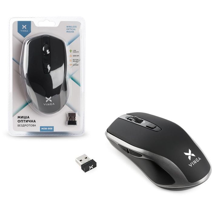 Мышка Vinga MSW-909 Silent black-grey изображение 2