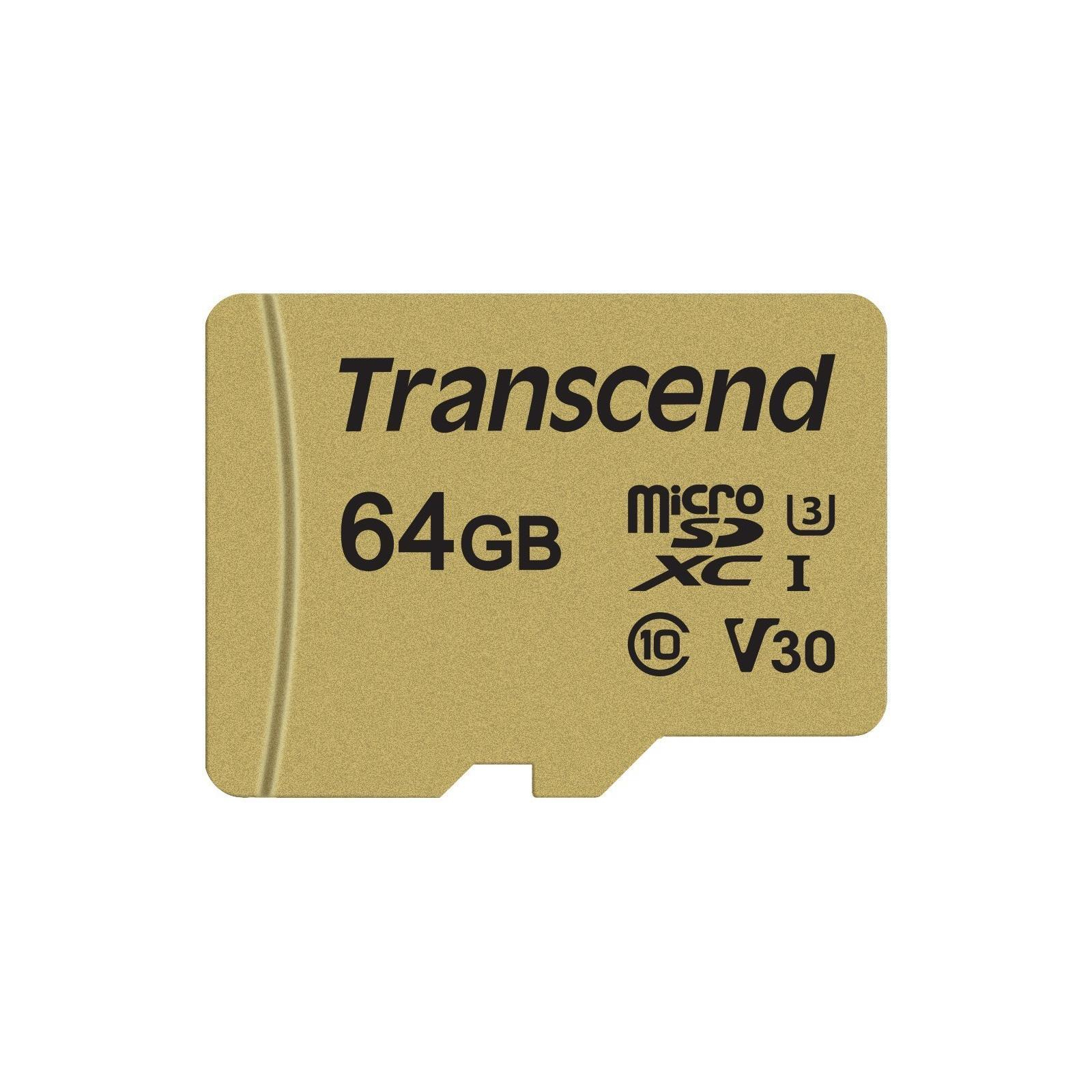Карта пам'яті Transcend 64GB microSDHC class 10 UHS-I U3 V30 (TS64GUSD500S)